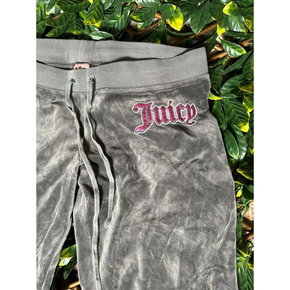 Y2K Juicy Couture Gray Velour Loungewear Sweatpants Size Medium - Picture 2 of 4